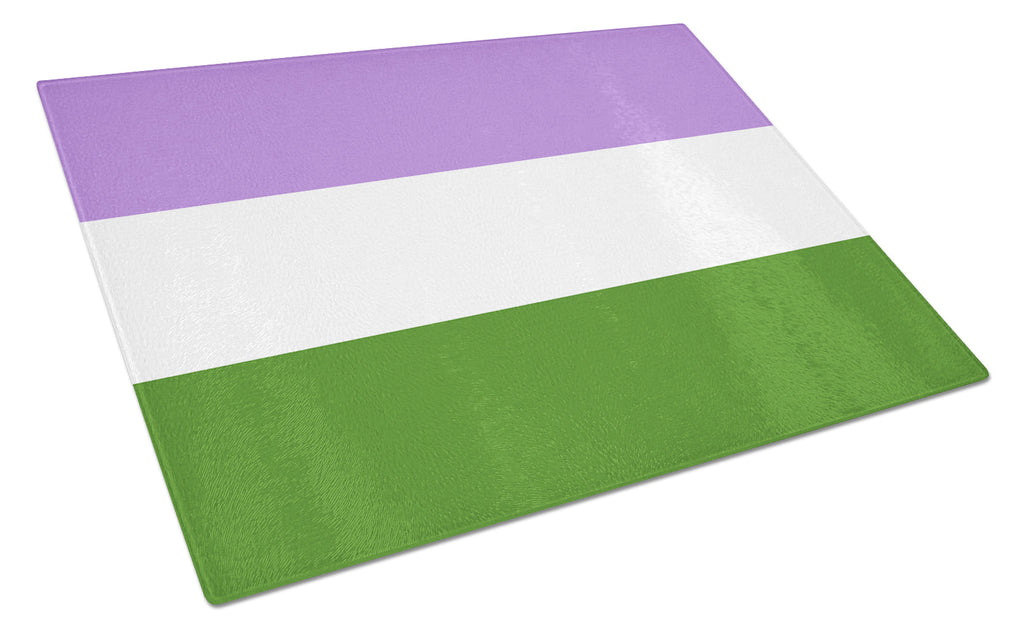 Genderqueer Pride Cutting Board Tempered Glass Kitchen Cutting Surface, Heat Resistant Chopping, Non-Slip Feet, Food Prep & Serving