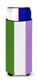 Genderqueer Pride Slim Can Hugger , Insulated Foam Hugger for 12 oz Slim Cans, Beer Bottles & Water Bottles, Printed in USA