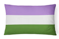 Genderqueer Pride Decorative Throw Pillow 12x16 Indoor Outdoor Accent Cushion, Fabric Cover with Insert for Sofa, Bed, Porch & Living Room