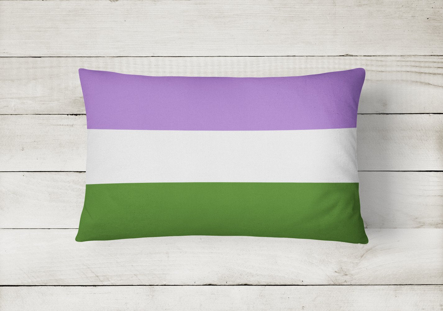 Genderqueer Pride Decorative Throw Pillow 12x16 Indoor Outdoor Accent Cushion, Fabric Cover with Insert for Sofa, Bed, Porch & Living Room
