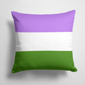 Genderqueer Pride Decorative Throw Pillow 14x14 Indoor Outdoor Accent Cushion, Fabric Cover with Insert for Sofa, Bed, Porch & Living Room
