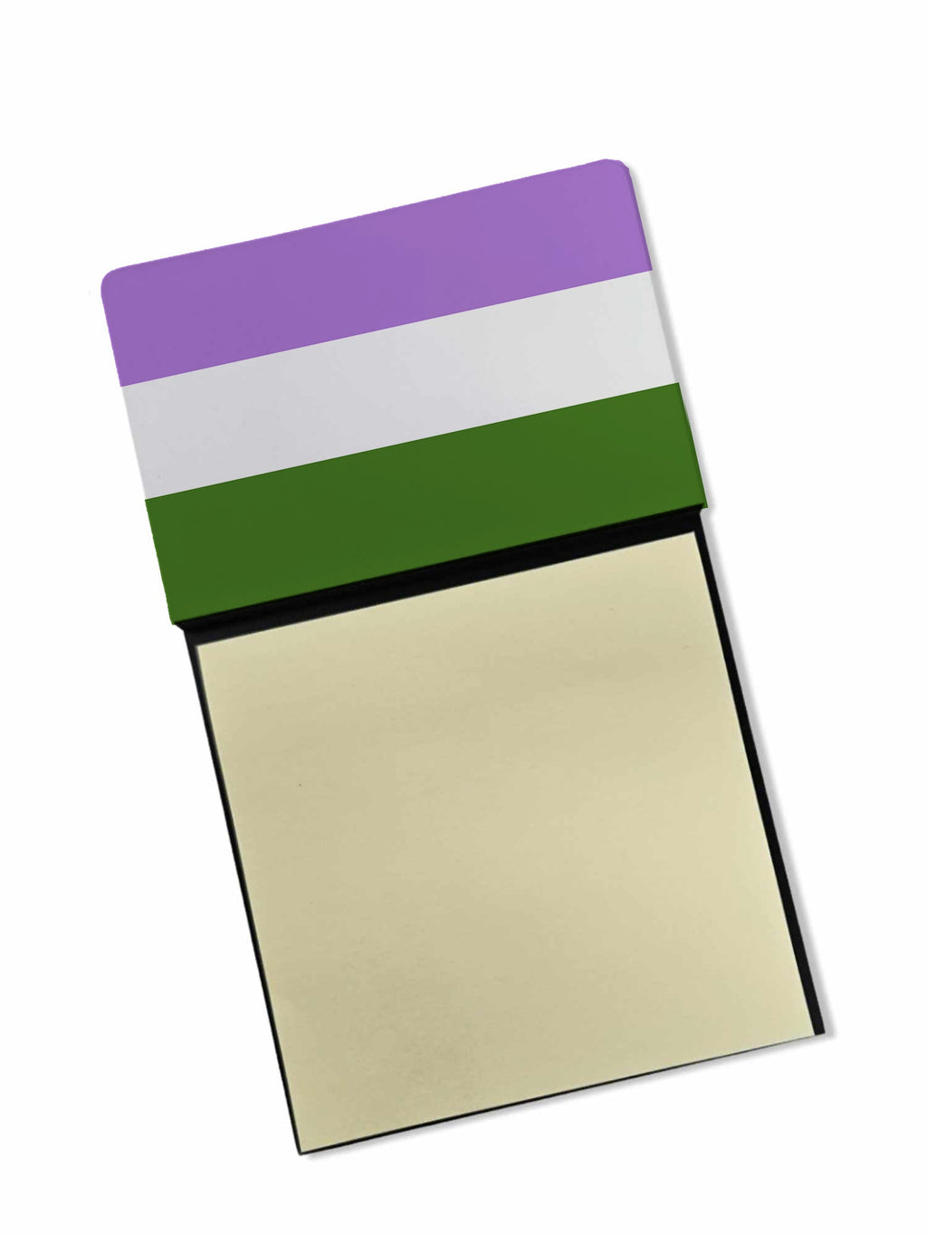 Genderqueer Pride Watercolor Sticky Note Holder Refillable Dispenser Desk Accessory 3x3 Pad Gift