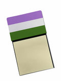 Genderqueer Pride Watercolor Sticky Note Holder Refillable Dispenser Desk Accessory 3x3 Pad Gift
