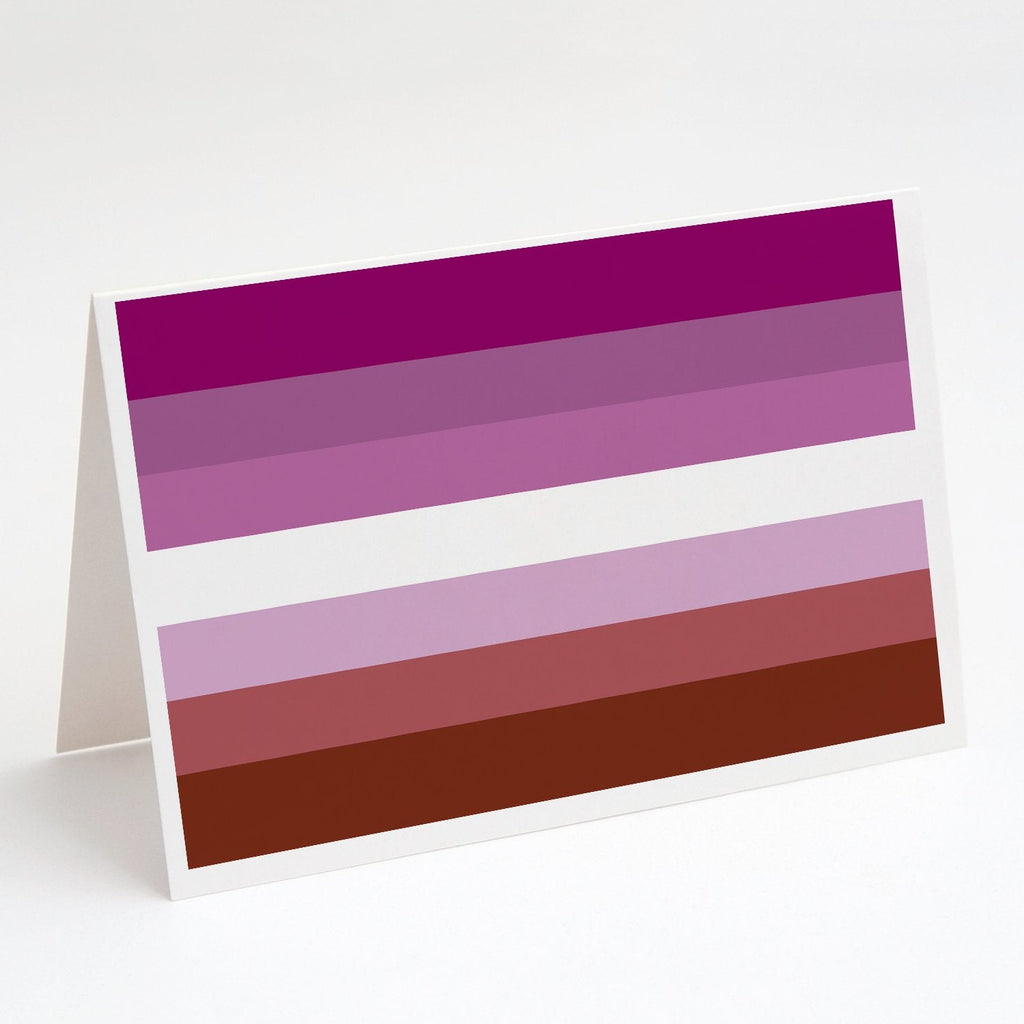 Lesbian Pride Greeting Cards Pack of 8 Blank Cards with Envelopes Whimsical A7 Size 5x7