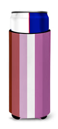Lesbian Pride Slim Can Hugger , Insulated Foam Hugger for 12 oz Slim Cans, Beer Bottles & Water Bottles, Printed in USA