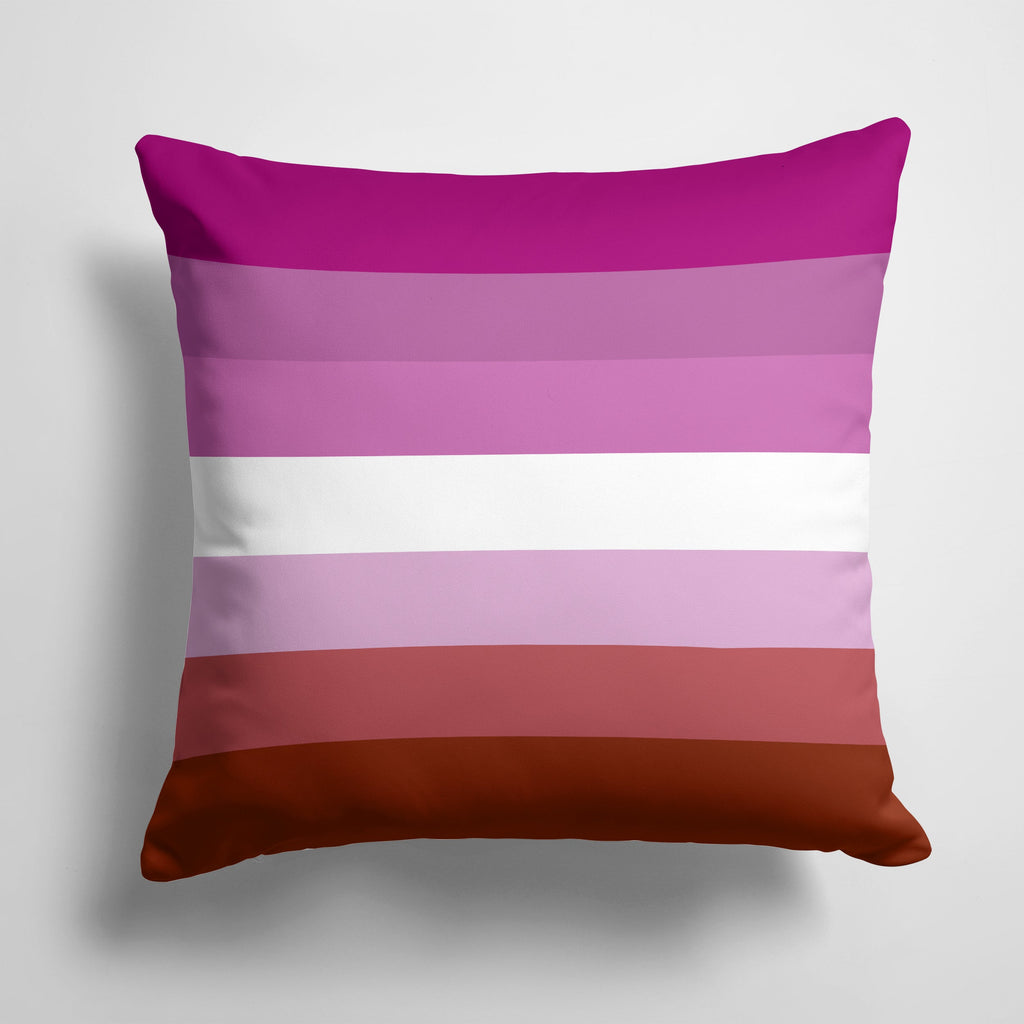 Lesbian Pride Decorative Throw Pillow 14x14 Indoor Outdoor Accent Cushion, Fabric Cover with Insert for Sofa, Bed, Porch & Living Room