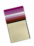 Lesbian Pride Watercolor Sticky Note Holder Refillable Dispenser Desk Accessory 3x3 Pad Gift