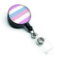 Bigender Pride Retractable Badge Reel for Nurses ID Badge Holder with Clip Retractable Employee Badge Holder, Belt Clip
