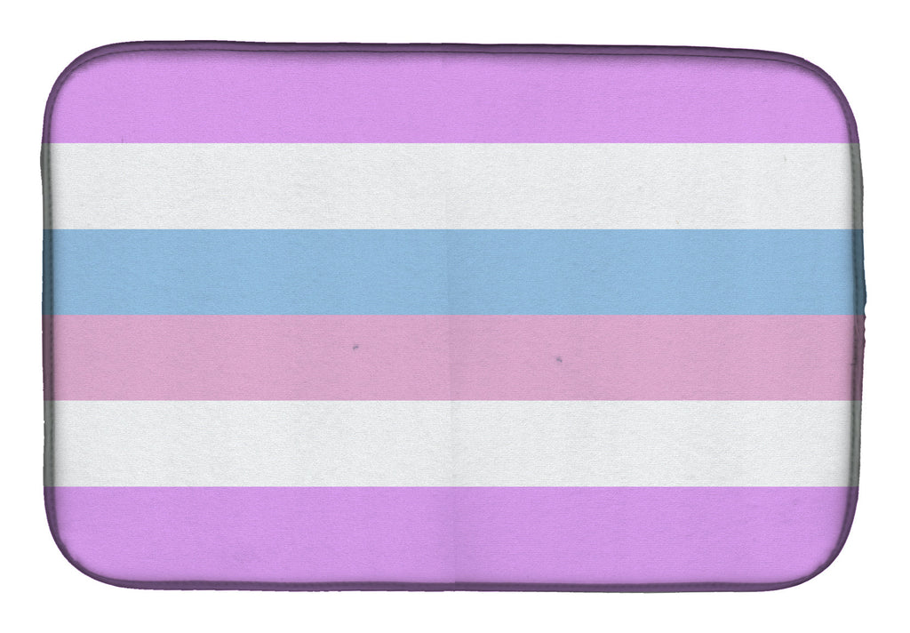Bigender Pride Dish Drying Mat Absorbent Dish Drying Mat Pad for Kitchen Counter Dish Drainer Mat for Countertop, 14 x 21", Multicolor