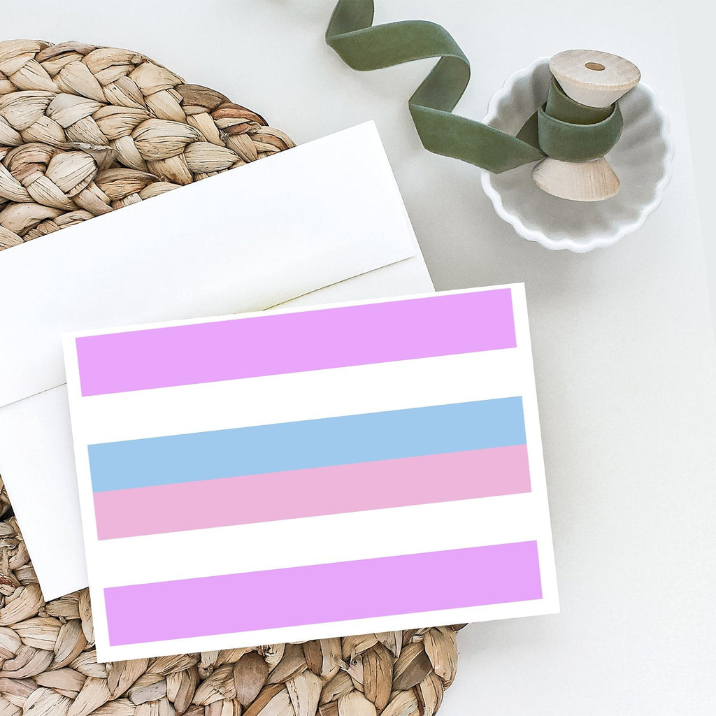 Bigender Pride Greeting Cards Pack of 8 Blank Cards with Envelopes Whimsical A7 Size 5x7