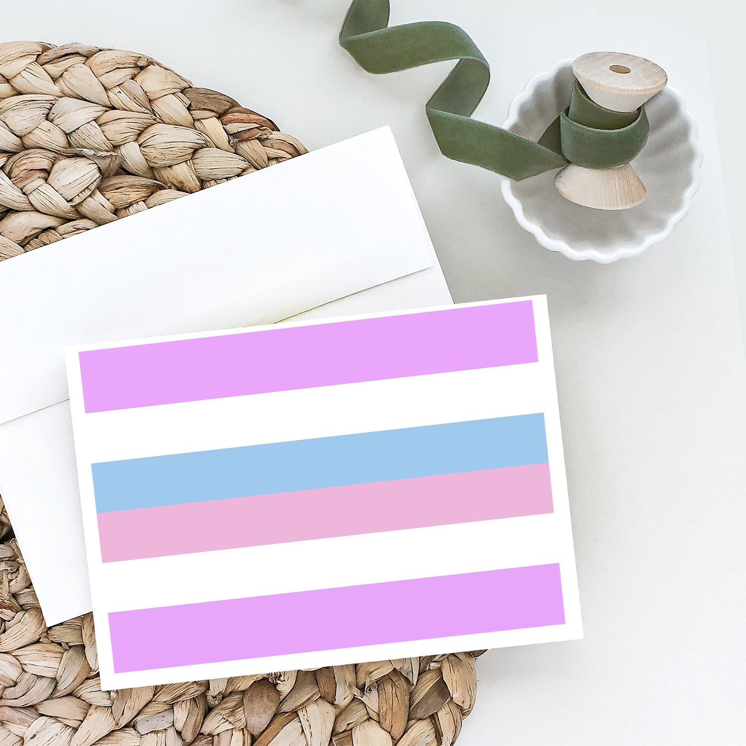 Bigender Pride Greeting Cards Pack of 8 Blank Cards with Envelopes Whimsical A7 Size 5x7