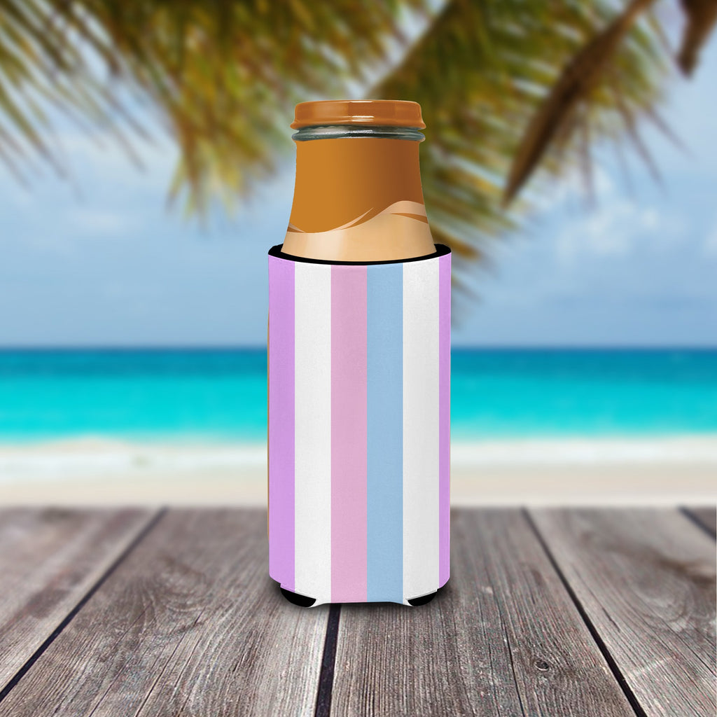 Bigender Pride Slim Can Hugger , Insulated Foam Hugger for 12 oz Slim Cans, Beer Bottles & Water Bottles, Printed in USA