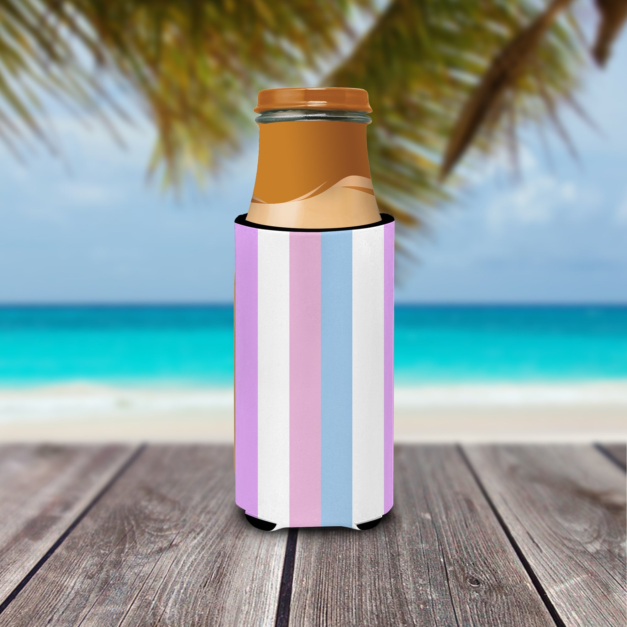 Bigender Pride Slim Can Hugger , Insulated Foam Hugger for 12 oz Slim Cans, Beer Bottles & Water Bottles, Printed in USA