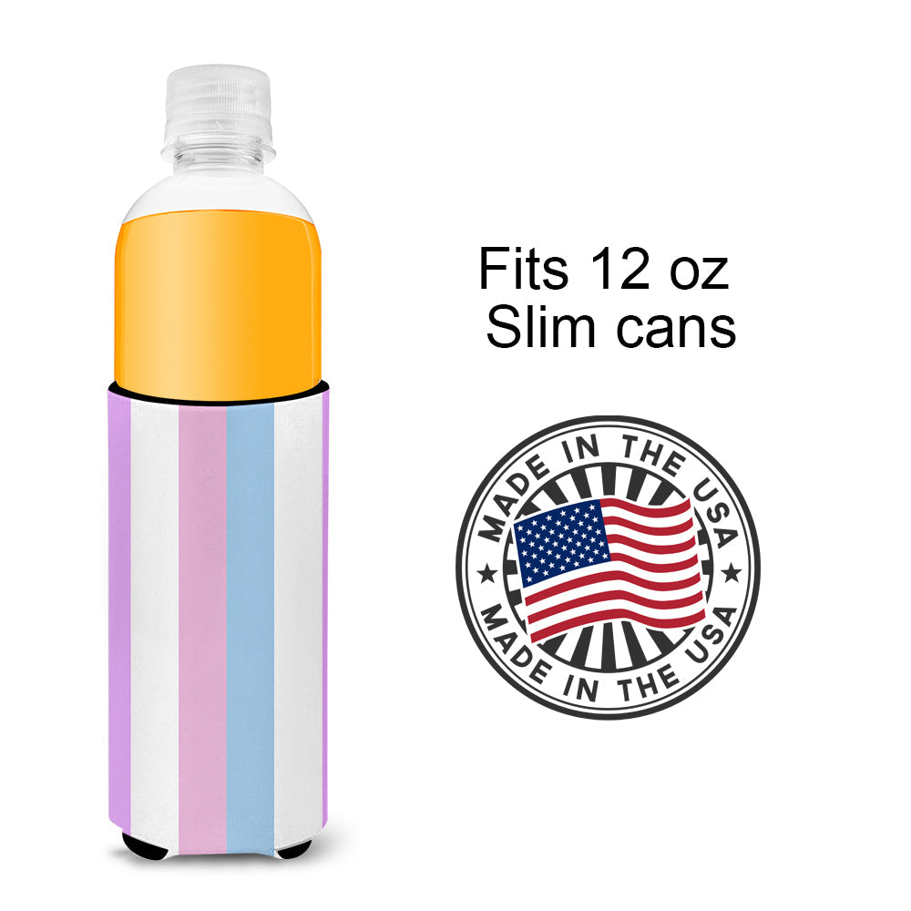 Bigender Pride Slim Can Hugger , Insulated Foam Hugger for 12 oz Slim Cans, Beer Bottles & Water Bottles, Printed in USA