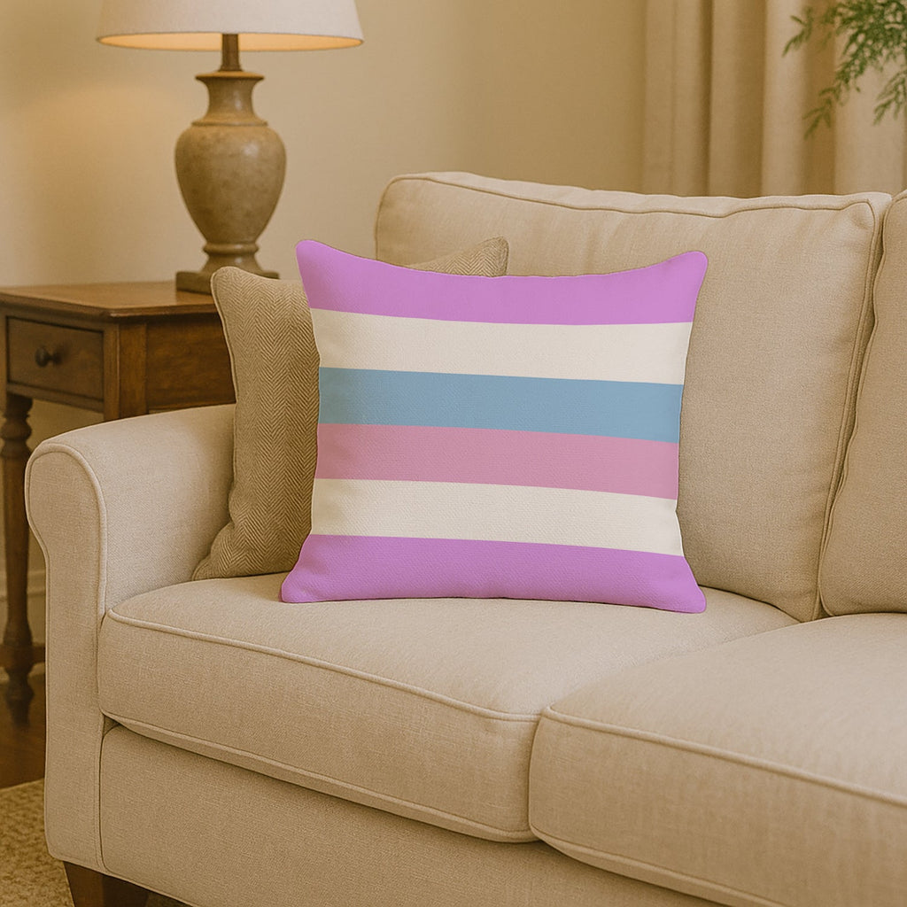 Bigender Pride Decorative Throw Pillow 14x14 Indoor Outdoor Accent Cushion, Fabric Cover with Insert for Sofa, Bed, Porch & Living Room