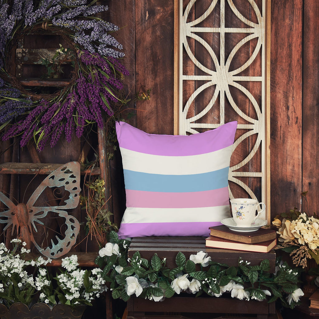 Bigender Pride Decorative Throw Pillow 14x14 Indoor Outdoor Accent Cushion, Fabric Cover with Insert for Sofa, Bed, Porch & Living Room