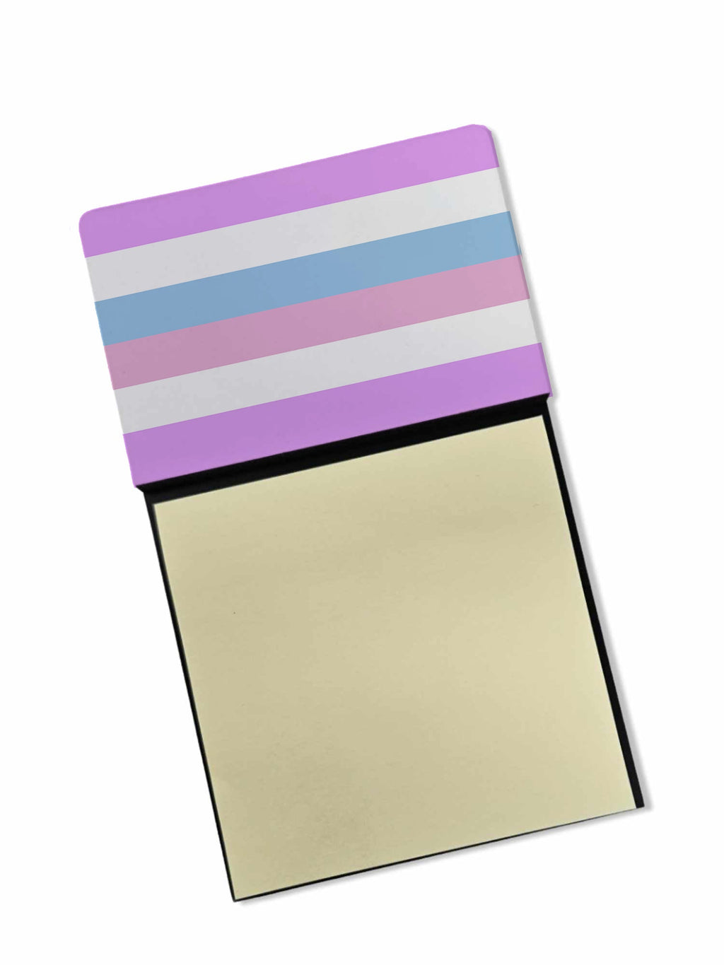 Bigender Pride Watercolor Sticky Note Holder Refillable Dispenser Desk Accessory 3x3 Pad Gift