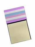 Bigender Pride Watercolor Sticky Note Holder Refillable Dispenser Desk Accessory 3x3 Pad Gift