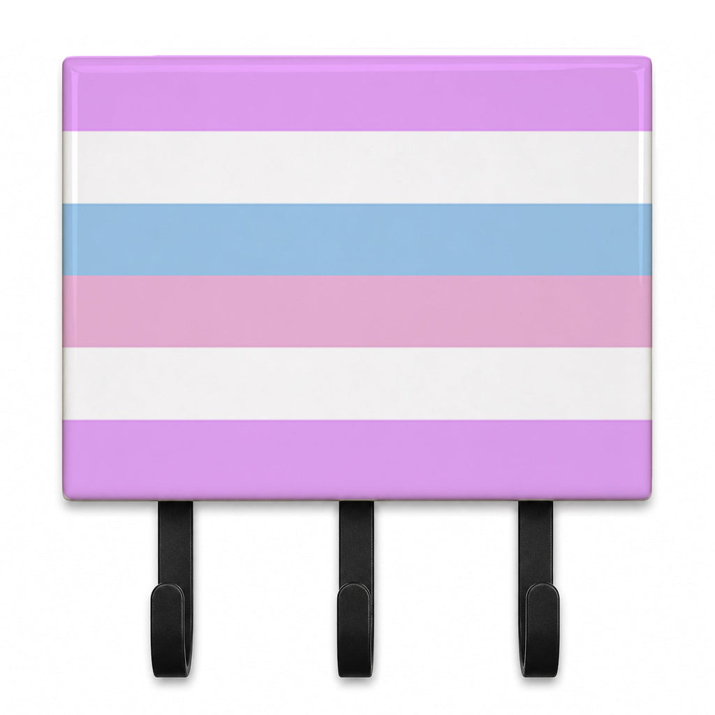 Bigender Pride Leash or Key Holder Wall Hooks, Coat Rack Wall Mount, for Hanging Keys, Towels, Aprons, Leashes