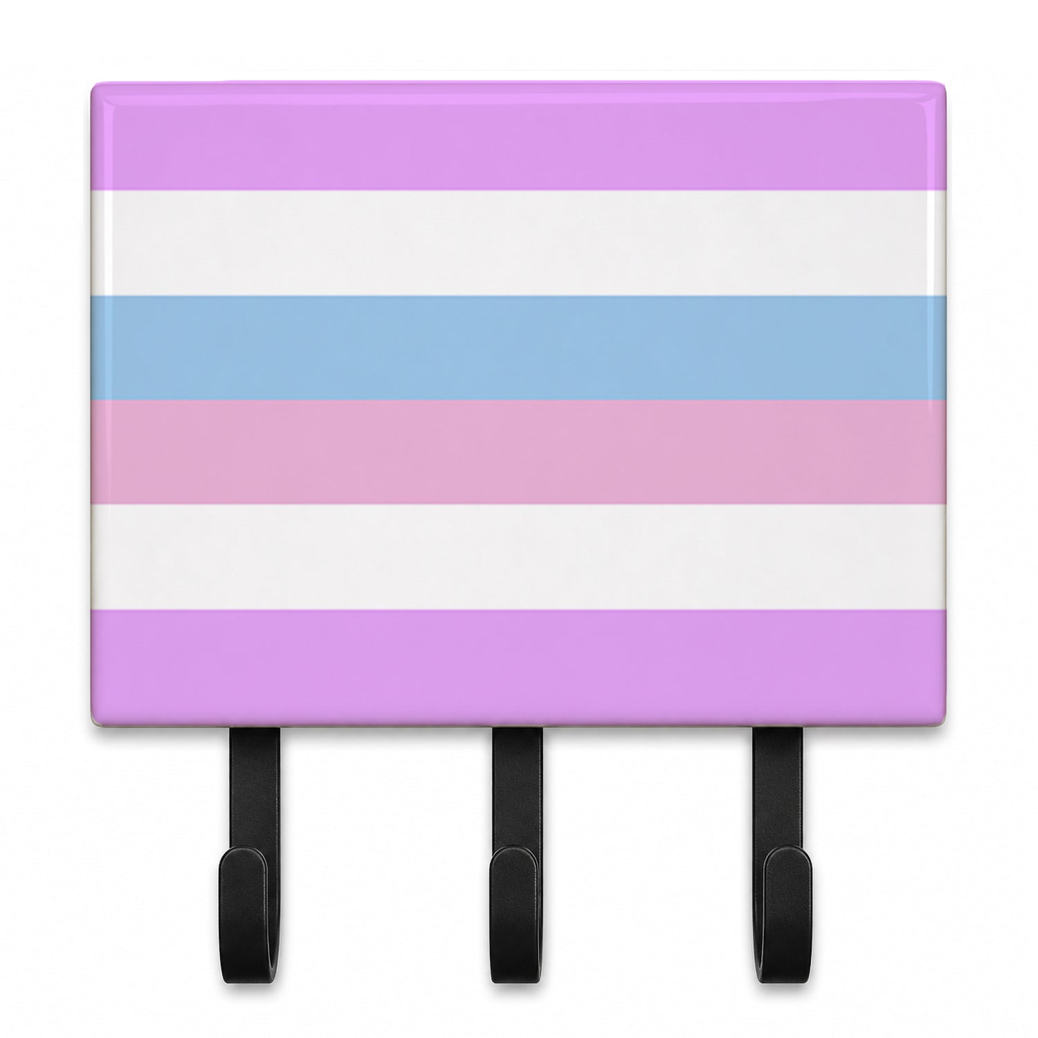 Bigender Pride Leash or Key Holder Wall Hooks, Coat Rack Wall Mount, for Hanging Keys, Towels, Aprons, Leashes