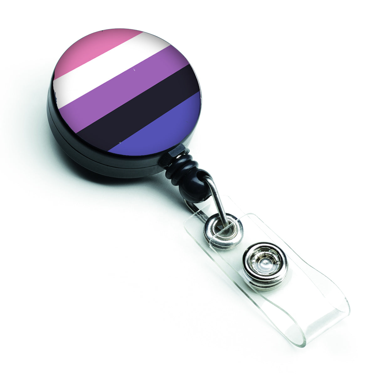 Genderfluid Pride Retractable Badge Reel for Nurses ID Badge Holder with Clip Retractable Employee Badge Holder, Belt Clip