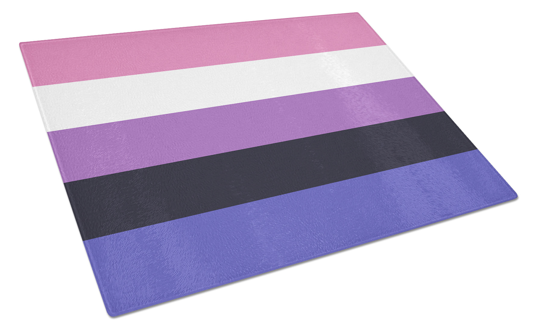 Genderfluid Pride Cutting Board Tempered Glass Kitchen Cutting Surface, Heat Resistant Chopping, Non-Slip Feet, Food Prep & Serving