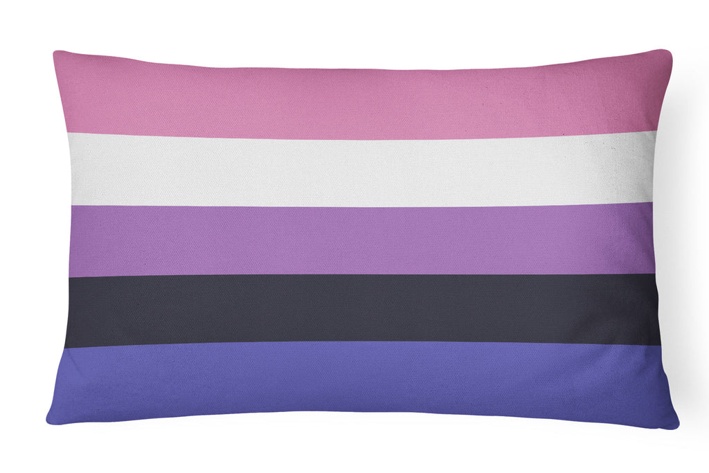 Genderfluid Pride Decorative Throw Pillow 12x16 Indoor Outdoor Accent Cushion, Fabric Cover with Insert for Sofa, Bed, Porch & Living Room