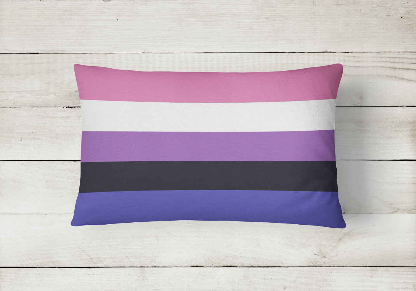Genderfluid Pride Decorative Throw Pillow 12x16 Indoor Outdoor Accent Cushion, Fabric Cover with Insert for Sofa, Bed, Porch & Living Room