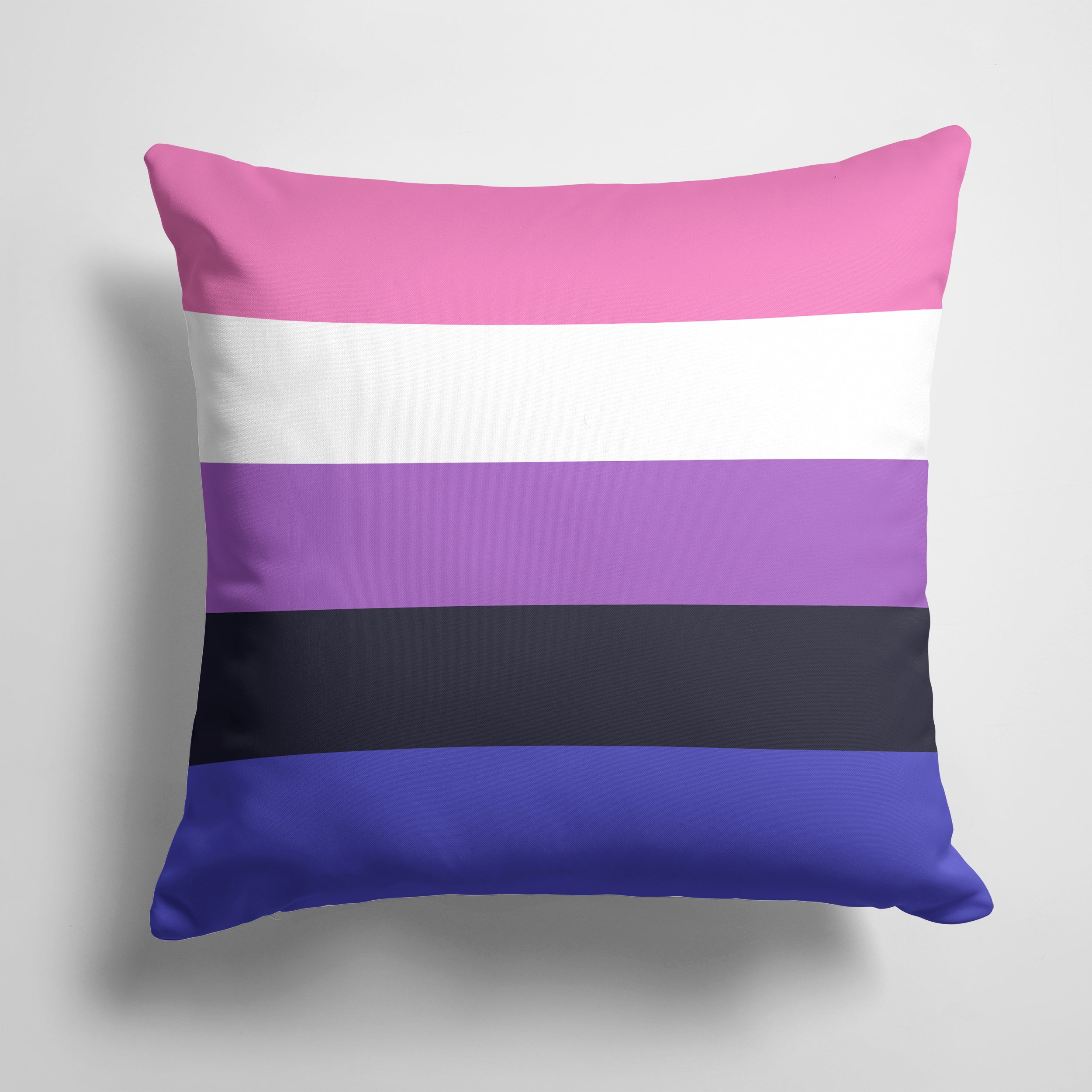 Genderfluid Pride Decorative Throw Pillow 14x14 Indoor Outdoor Accent Cushion, Fabric Cover with Insert for Sofa, Bed, Porch & Living Room