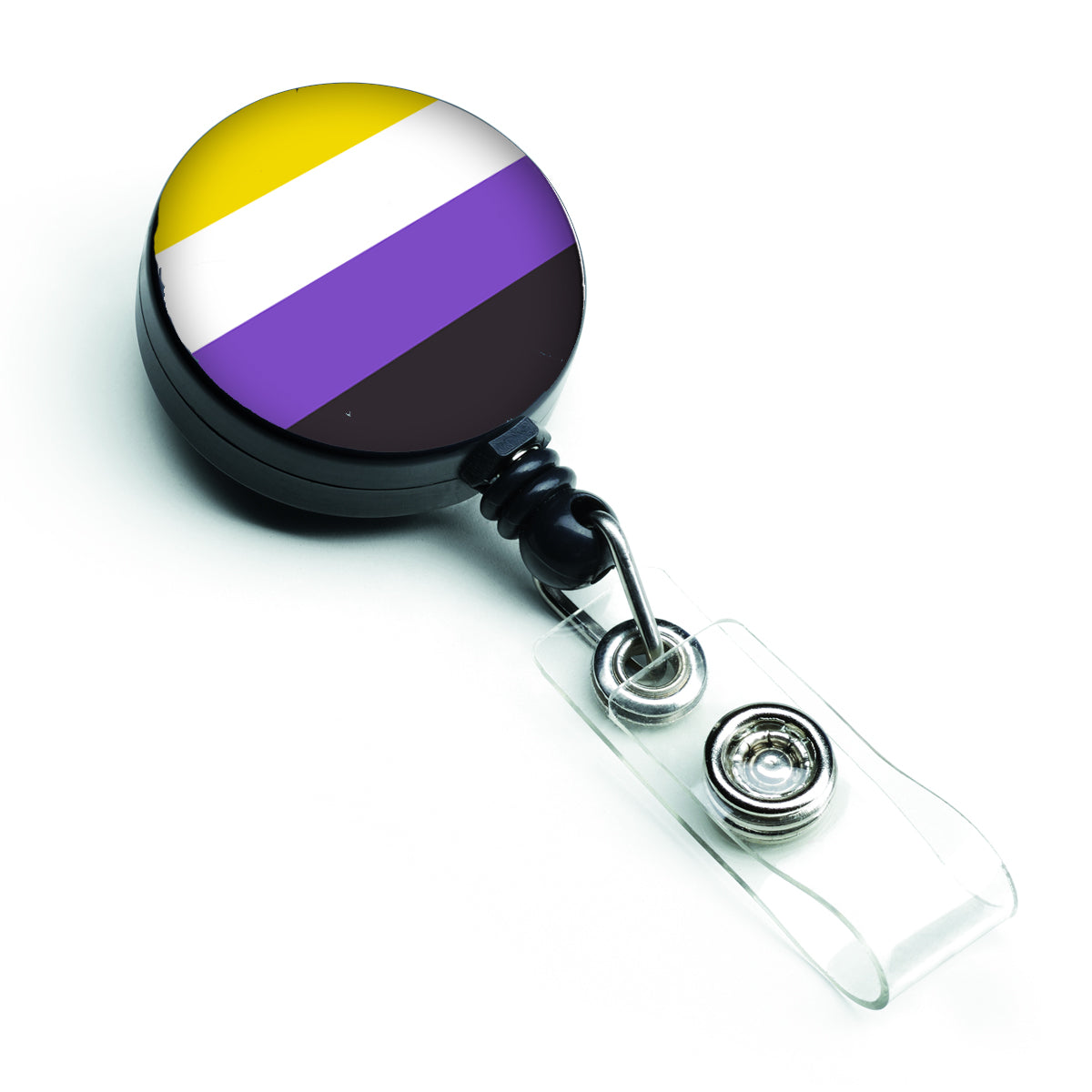 Nonbinary Pride Retractable Badge Reel for Nurses ID Badge Holder with Clip Retractable Employee Badge Holder, Belt Clip