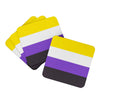 Nonbinary Pride Foam Coasters Set of 4 Cup Coasters for Indoor Outdoor, Tabletop Protection, Anti Slip, Mouse pad Material