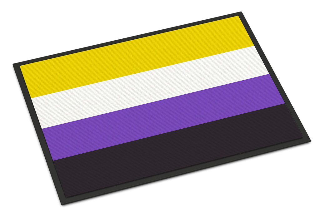 Nonbinary Pride Doormat Indoor Outdoor 18H X 27W Front Door Mat Rugs for Entryway, Non Slip Washable
