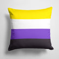 Nonbinary Pride Decorative Throw Pillow 14x14 Indoor Outdoor Accent Cushion, Fabric Cover with Insert for Sofa, Bed, Porch & Living Room
