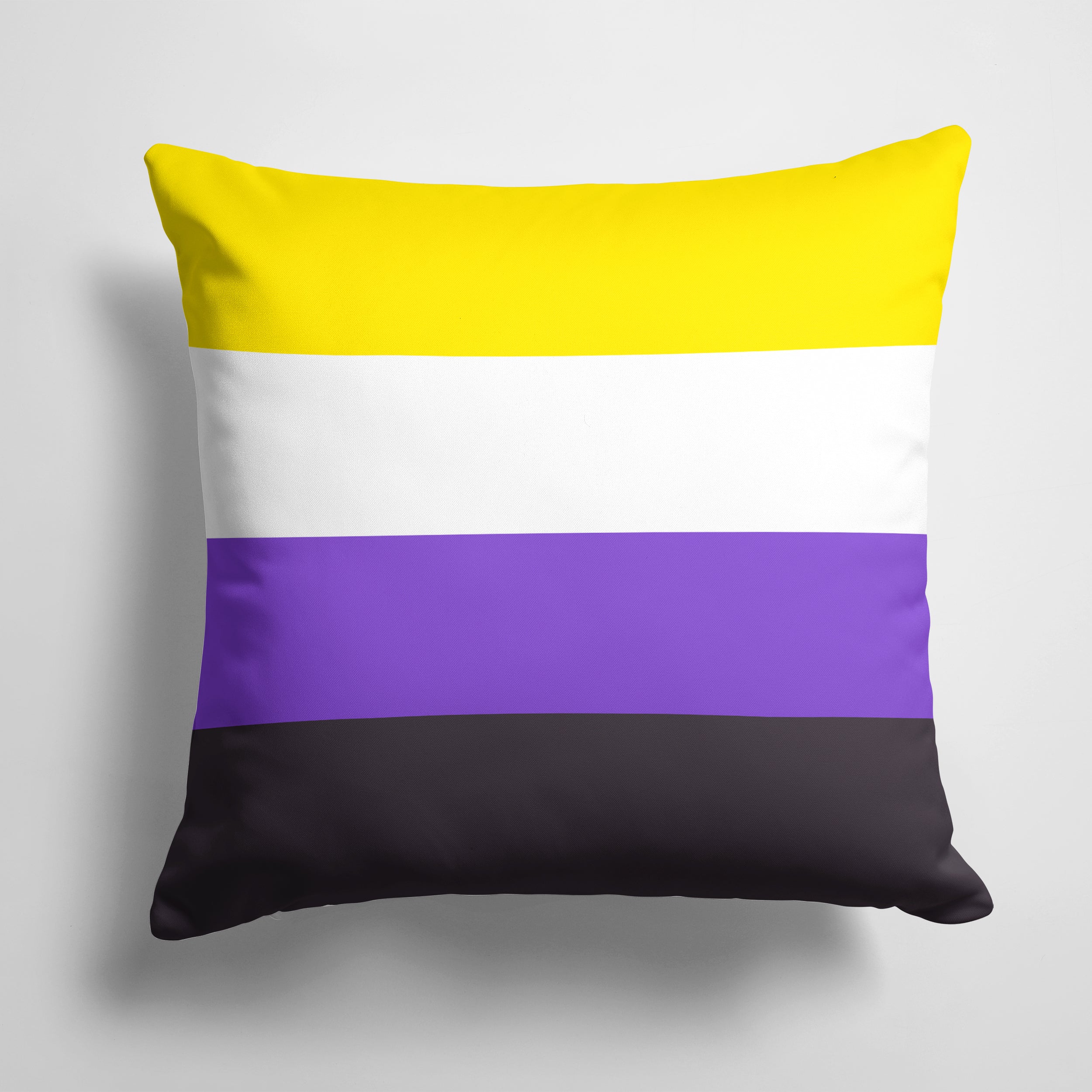 Nonbinary Pride Decorative Throw Pillow 14x14 Indoor Outdoor Accent Cushion, Fabric Cover with Insert for Sofa, Bed, Porch & Living Room