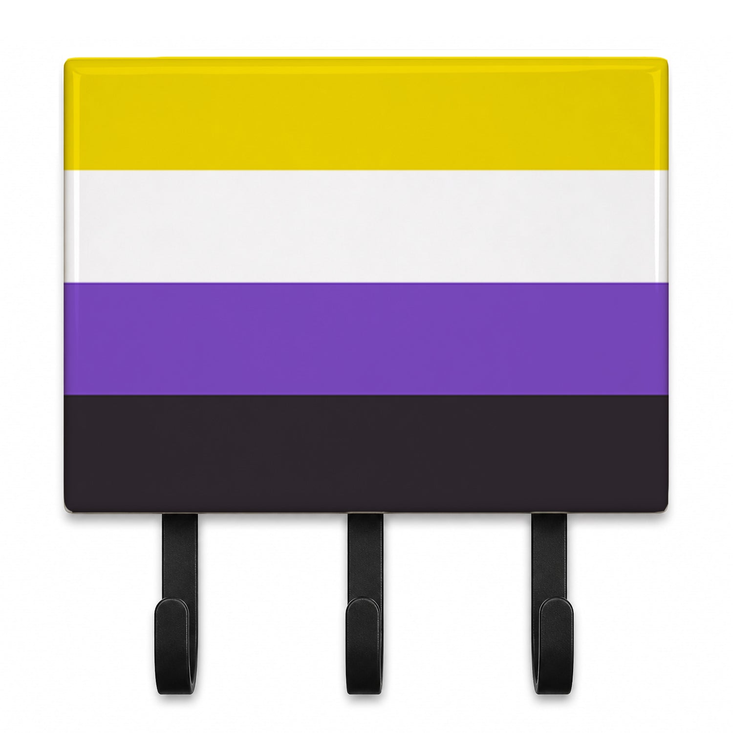Nonbinary Pride Leash or Key Holder Wall Hooks, Coat Rack Wall Mount, for Hanging Keys, Towels, Aprons, Leashes