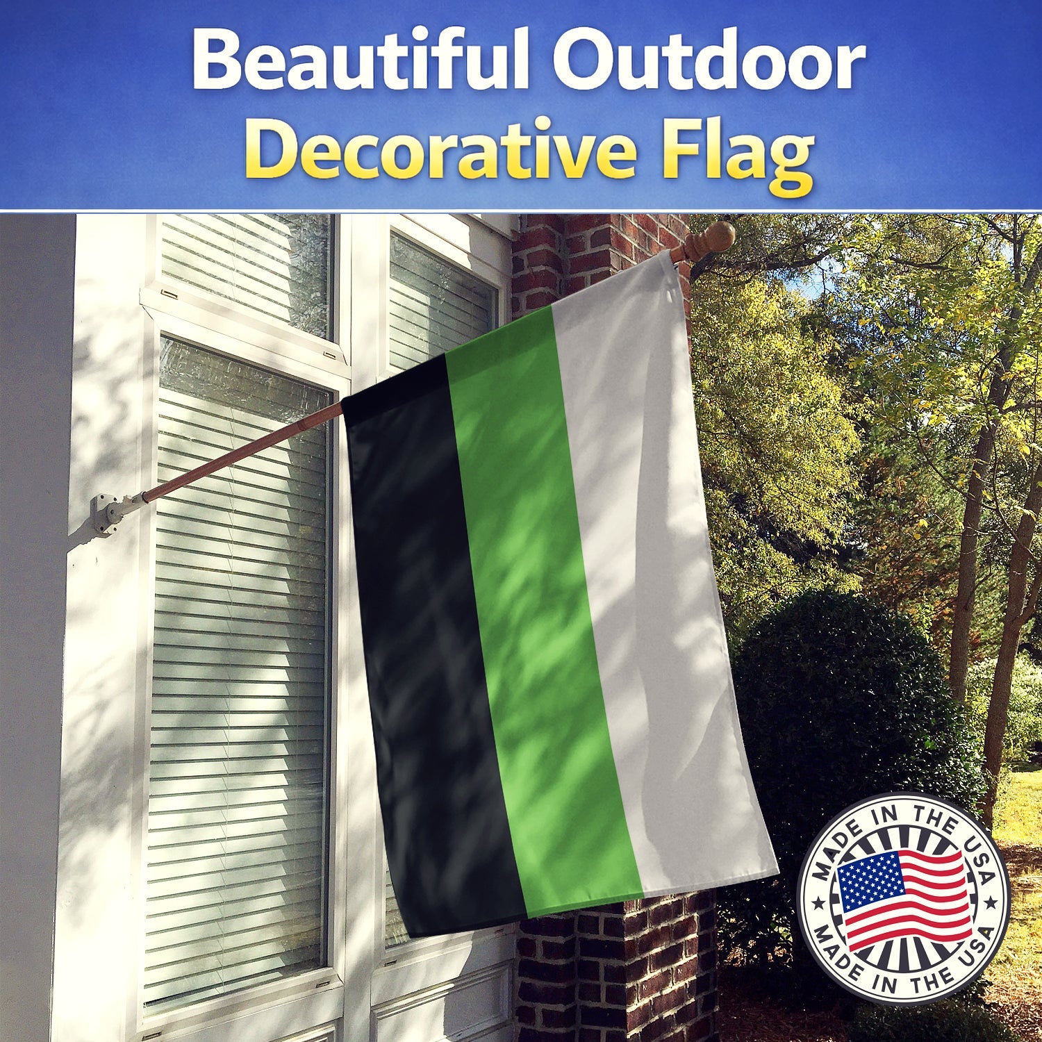 Neutrois Pride House Flag 28x40 Porch Sleeve Pole Decorative Outside Yard Banner Artwork Wall Hanging, Polyester