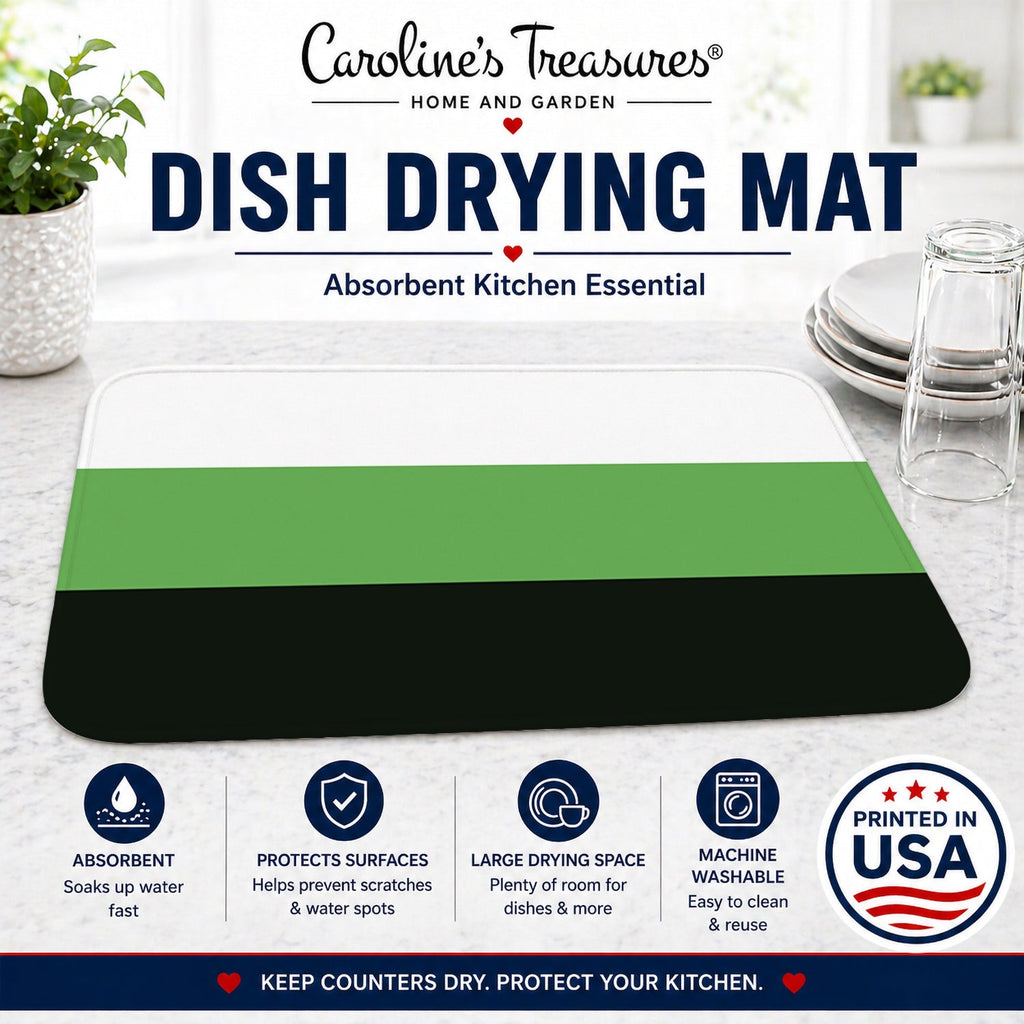 Neutrois Pride Dish Drying Mat Absorbent Dish Drying Mat Pad for Kitchen Counter Dish Drainer Mat for Countertop, 14 x 21", Multicolor