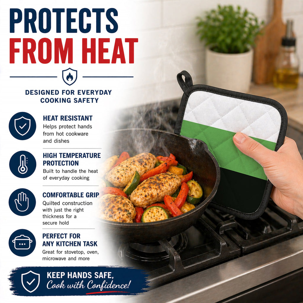 Neutrois Pride Pot Holder Set of 2 Heat Resistant Quilted Hot Pads 7.5 x 7.5 Inch, Insulated Kitchen Trivets for Cooking & Baking