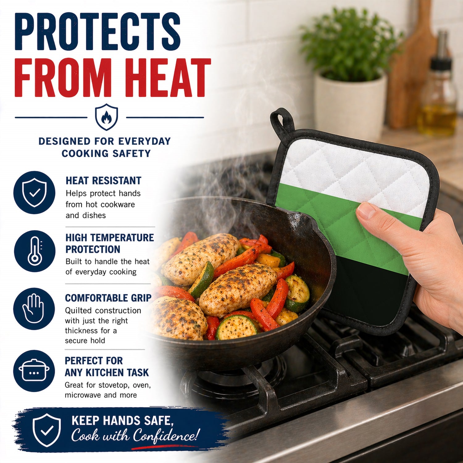 Neutrois Pride Pot Holder Set of 2 Heat Resistant Quilted Hot Pads 7.5 x 7.5 Inch, Insulated Kitchen Trivets for Cooking & Baking
