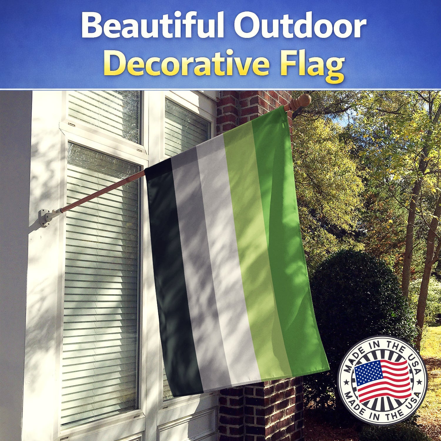 Aronmantic Pride House Flag 28x40 Porch Sleeve Pole Decorative Outside Yard Banner Artwork Wall Hanging, Polyester
