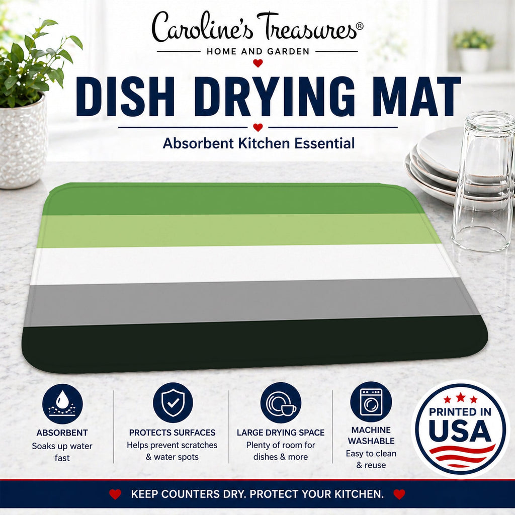 Aronmantic Pride Dish Drying Mat Absorbent Dish Drying Mat Pad for Kitchen Counter Dish Drainer Mat for Countertop, 14 x 21", Multicolor