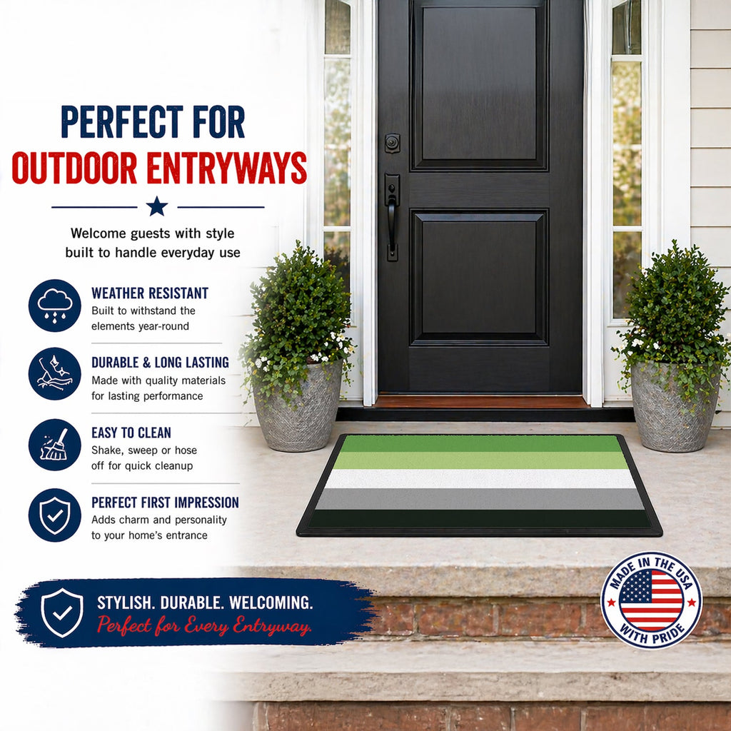 Aronmantic Pride Doormat Indoor Outdoor 24H X 36W Front Door Mat Rugs for Entryway, Non Slip Washable Low Pile,