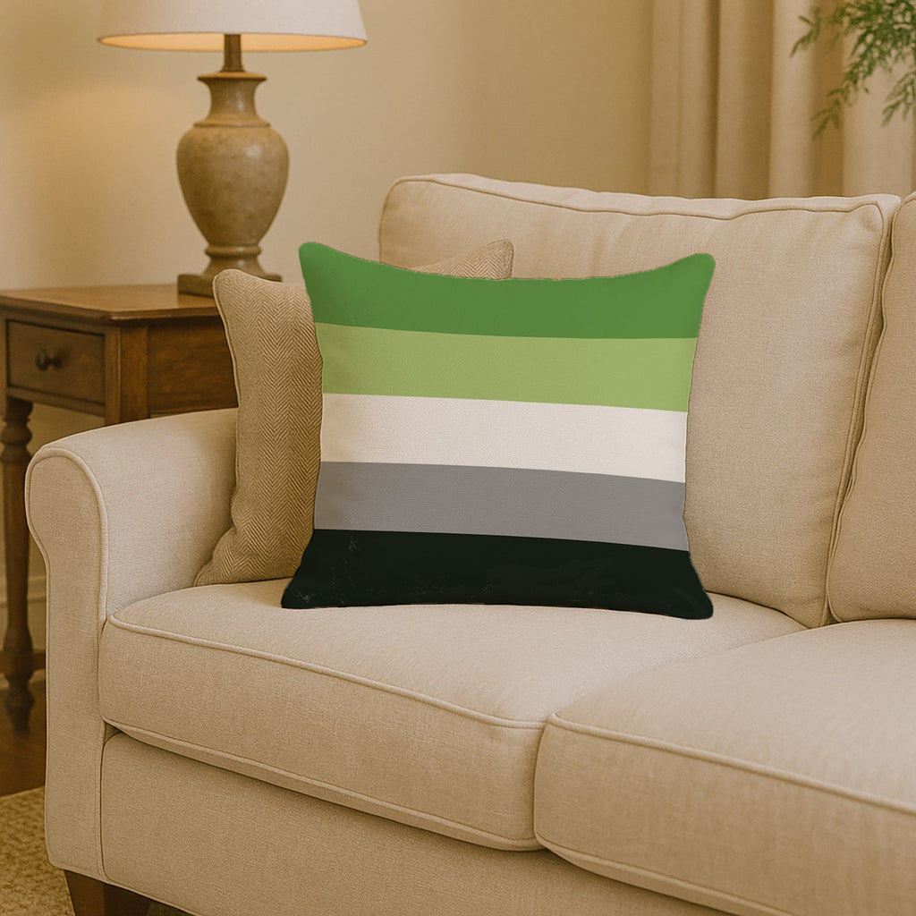 Aronmantic Pride Decorative Throw Pillow 14x14 Indoor Outdoor Accent Cushion, Fabric Cover with Insert for Sofa, Bed, Porch & Living Room