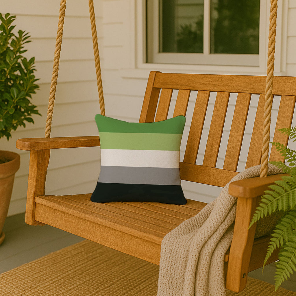 Aronmantic Pride Decorative Throw Pillow 14x14 Indoor Outdoor Accent Cushion, Fabric Cover with Insert for Sofa, Bed, Porch & Living Room
