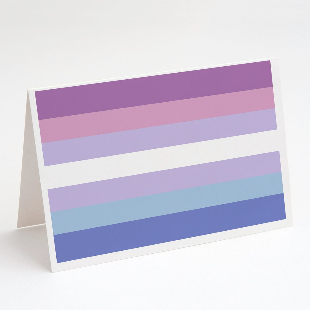 Bigender Pride Greeting Cards Pack of 8 Blank Cards with Envelopes Whimsical A7 Size 5x7