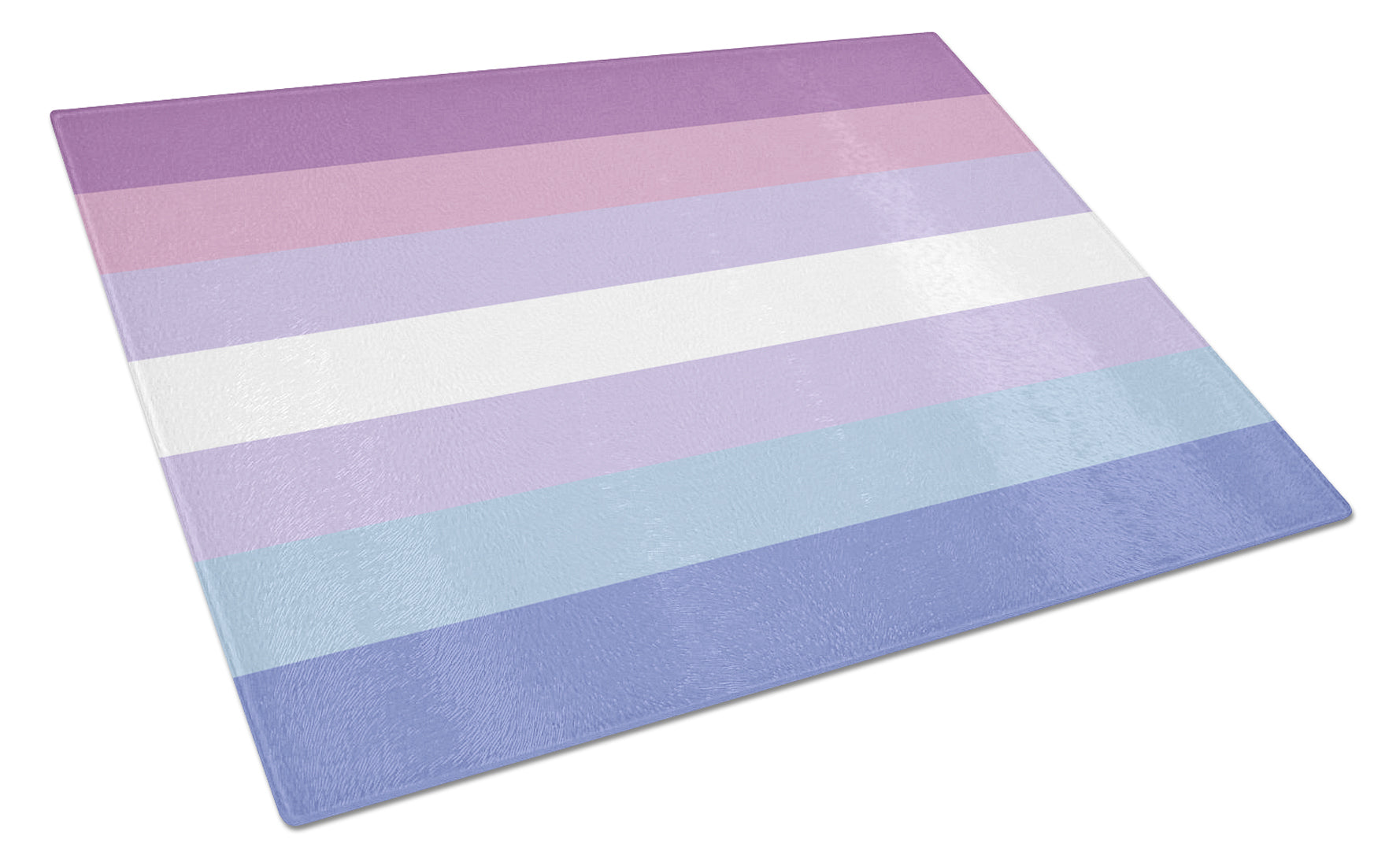 Bigender Pride Cutting Board Tempered Glass Kitchen Cutting Surface, Heat Resistant Chopping, Non-Slip Feet, Food Prep & Serving