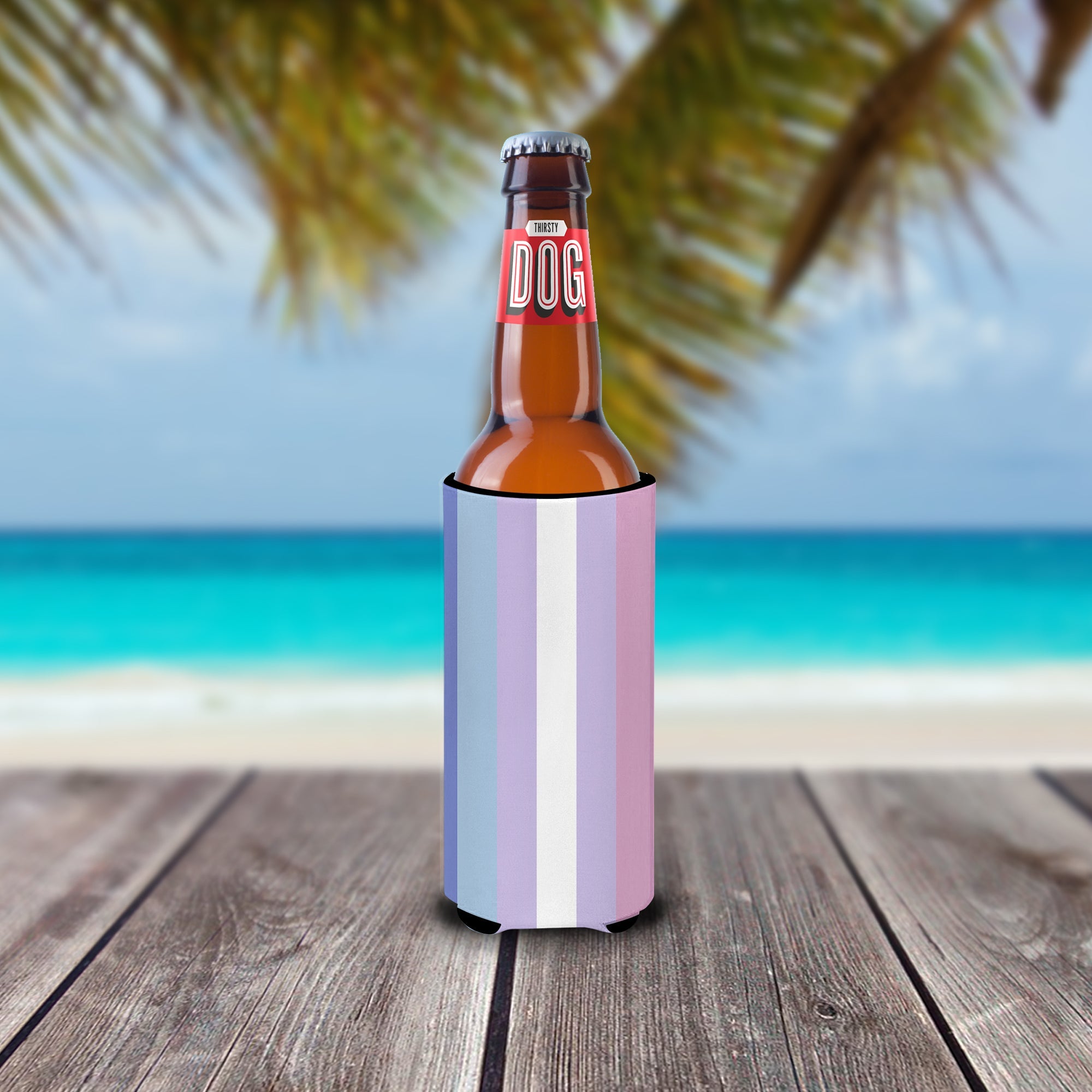 Bigender Pride Slim Can Hugger , Insulated Foam Hugger for 12 oz Slim Cans, Beer Bottles & Water Bottles, Printed in USA