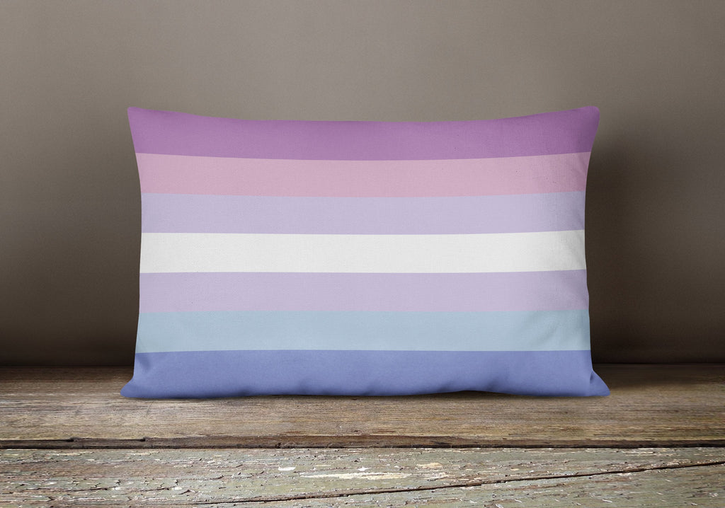 Bigender Pride Decorative Throw Pillow 12x16 Indoor Outdoor Accent Cushion, Fabric Cover with Insert for Sofa, Bed, Porch & Living Room