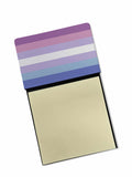 Bigender Pride Watercolor Sticky Note Holder Refillable Dispenser Desk Accessory 3x3 Pad Gift
