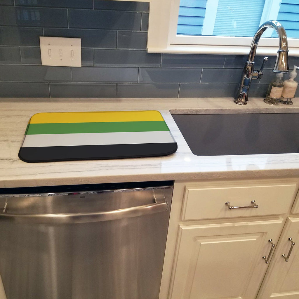 Skiliosexual Pride Dish Drying Mat Absorbent Dish Drying Mat Pad for Kitchen Counter Dish Drainer Mat for Countertop, 14 x 21", Multicolor